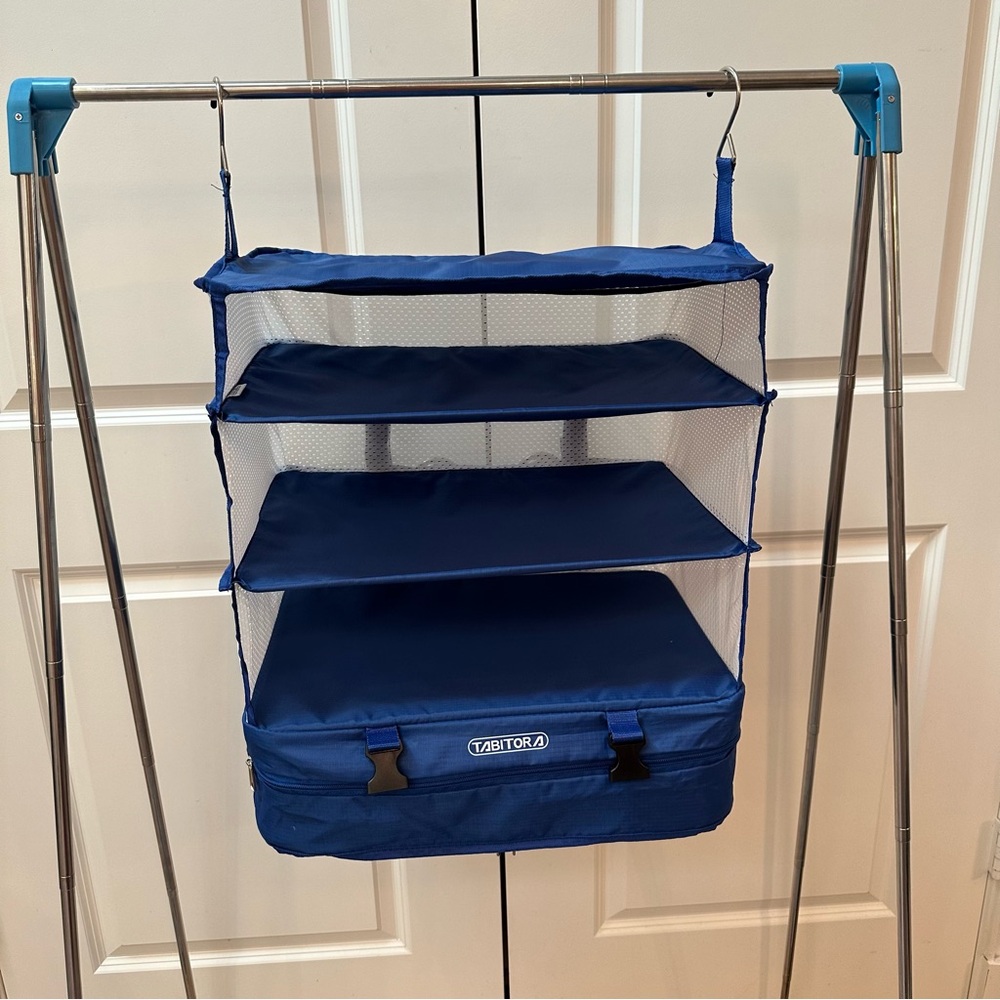 Hanging Travel Clothes Organizer, Packing Cube, foldable travel shelves